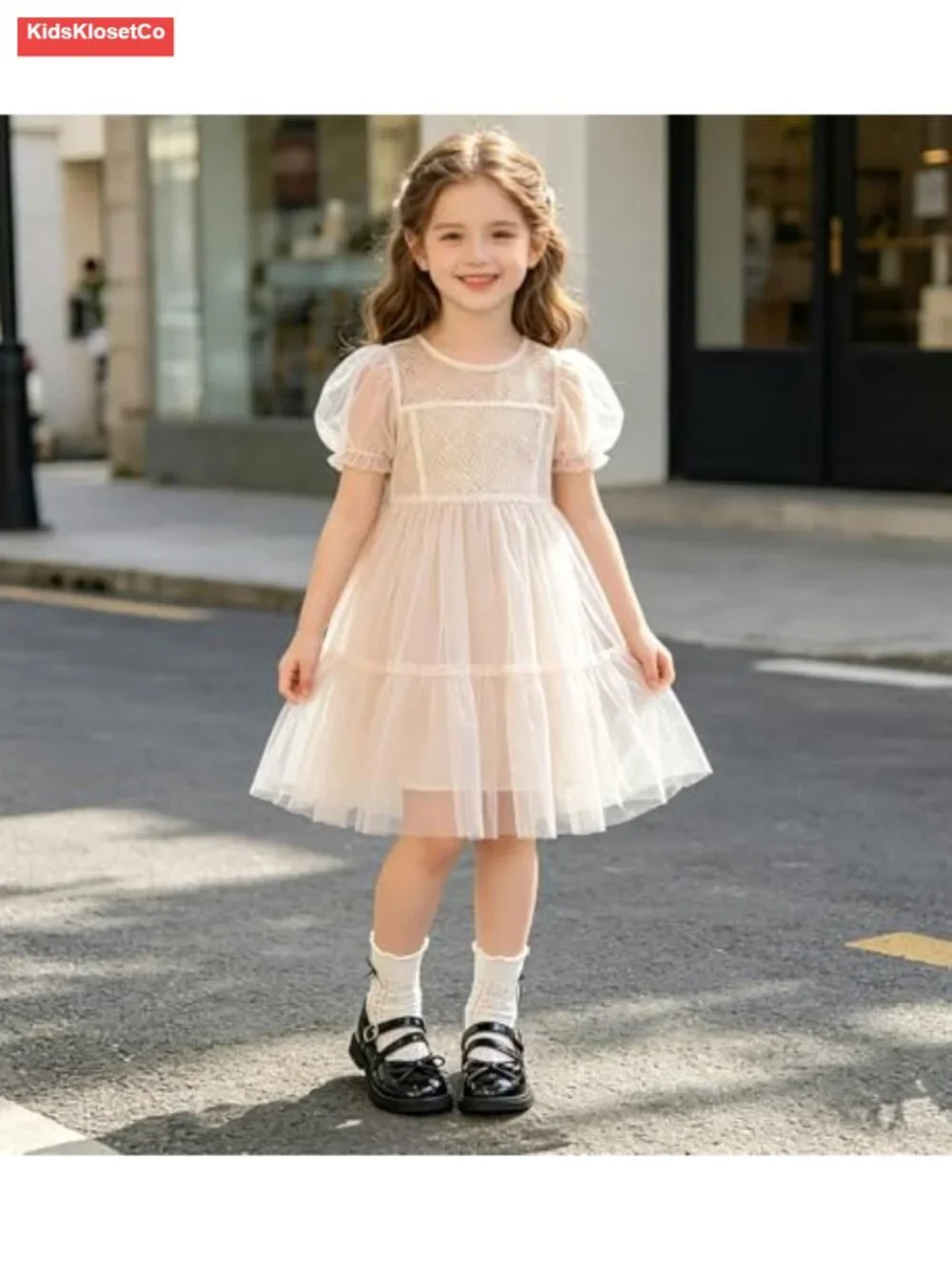 Girls Mary Jane Ballet Flats Bow Buckle Straps Dress Shoes Hook & Loop
